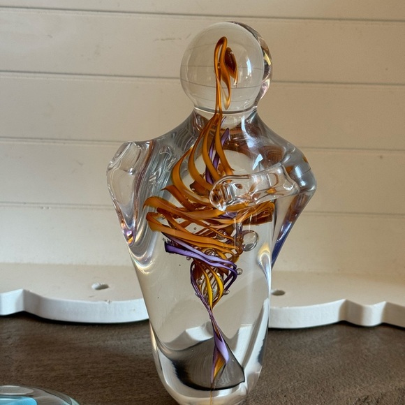 Schmidt Rhea Art Glass Sculpture paperweight 7" "Loving Couple" Signed - Picture 12 of 16